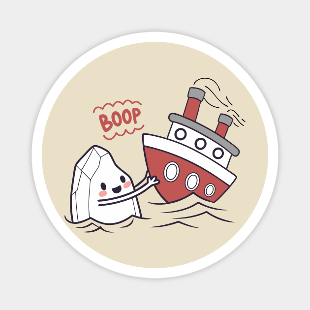 Funny Iceberg Ship Boop Magnet by The WYLD Tribe